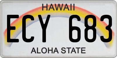 HI license plate ECY683