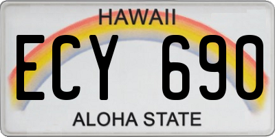 HI license plate ECY690