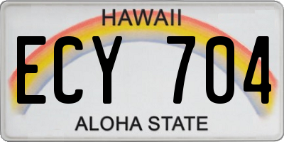 HI license plate ECY704