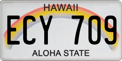 HI license plate ECY709