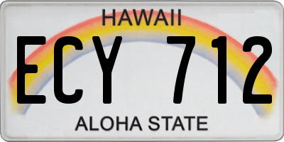 HI license plate ECY712