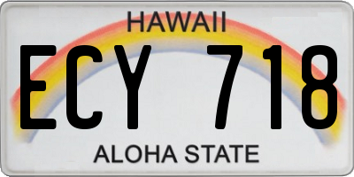 HI license plate ECY718