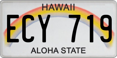HI license plate ECY719