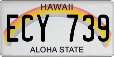HI license plate ECY739