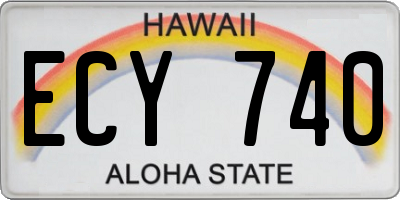 HI license plate ECY740