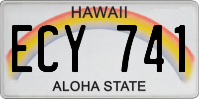 HI license plate ECY741