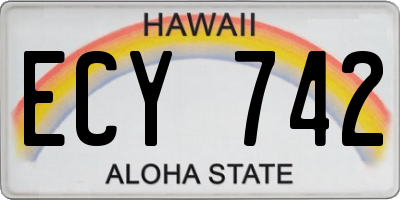 HI license plate ECY742