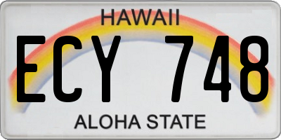HI license plate ECY748