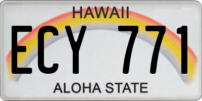 HI license plate ECY771