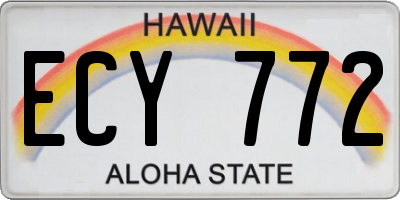 HI license plate ECY772