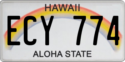 HI license plate ECY774
