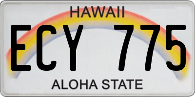 HI license plate ECY775