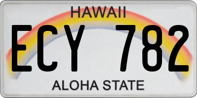 HI license plate ECY782