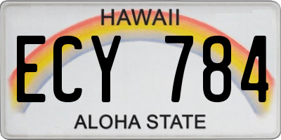 HI license plate ECY784