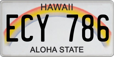 HI license plate ECY786