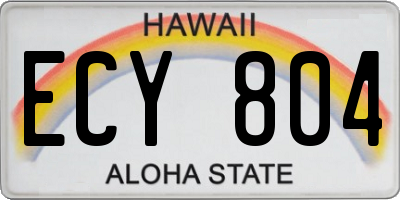 HI license plate ECY804