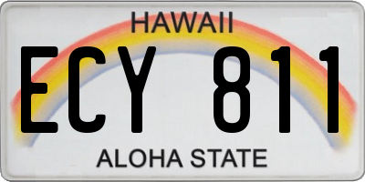 HI license plate ECY811