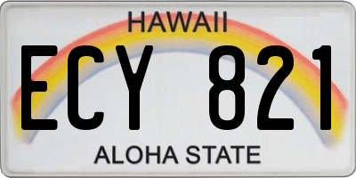 HI license plate ECY821