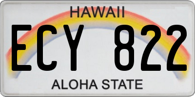 HI license plate ECY822