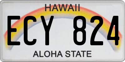 HI license plate ECY824