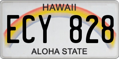 HI license plate ECY828