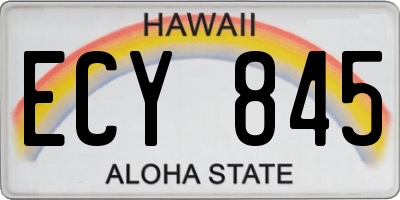 HI license plate ECY845