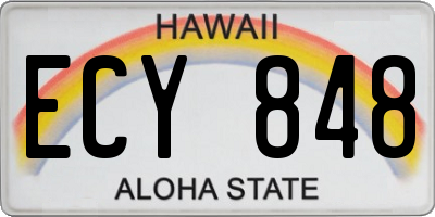 HI license plate ECY848