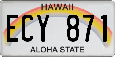 HI license plate ECY871