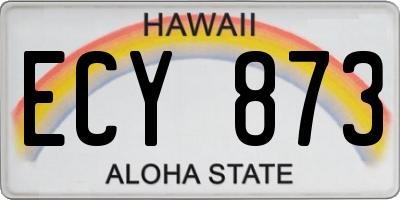 HI license plate ECY873