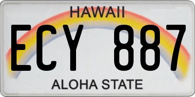 HI license plate ECY887