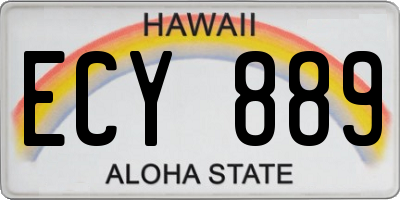 HI license plate ECY889