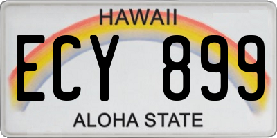 HI license plate ECY899