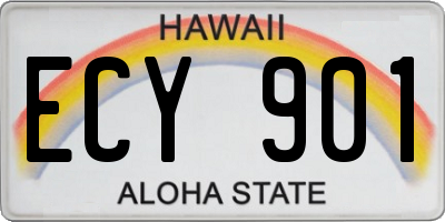 HI license plate ECY901