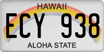 HI license plate ECY938