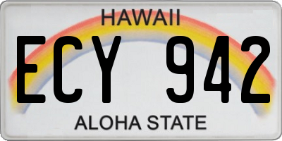 HI license plate ECY942