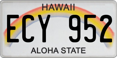 HI license plate ECY952