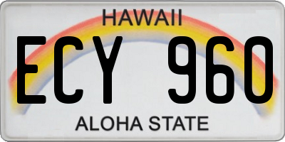 HI license plate ECY960