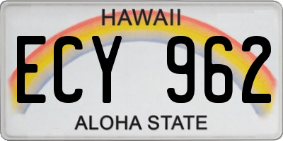 HI license plate ECY962