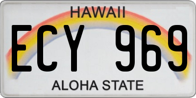 HI license plate ECY969