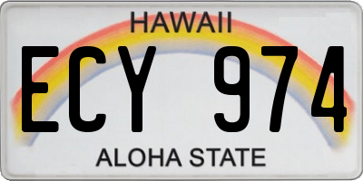 HI license plate ECY974