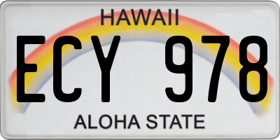 HI license plate ECY978