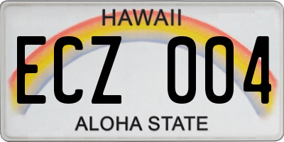 HI license plate ECZ004