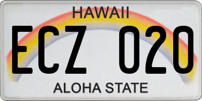 HI license plate ECZ020