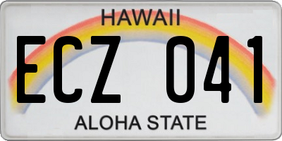 HI license plate ECZ041