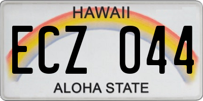 HI license plate ECZ044