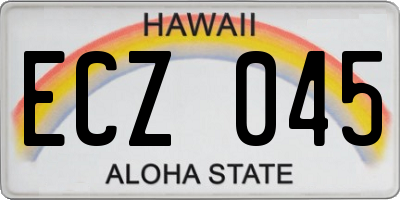 HI license plate ECZ045