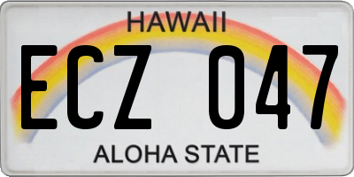 HI license plate ECZ047