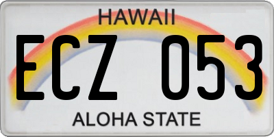 HI license plate ECZ053