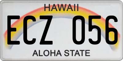 HI license plate ECZ056