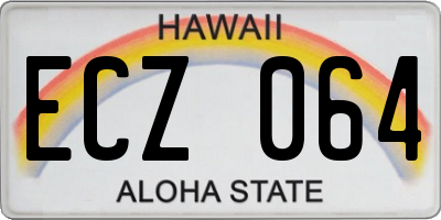 HI license plate ECZ064